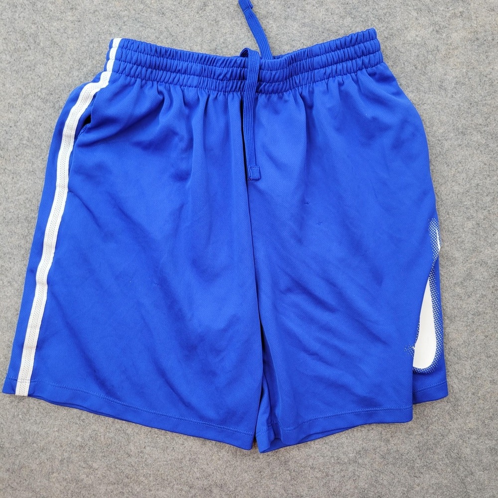 Nike Shorts Boys XL Blue Dri-FIT Mesh Basketball Athletic 8 Inseam Gym Training